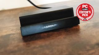 The Sabrent 6-Port Steam Deck dock front on.